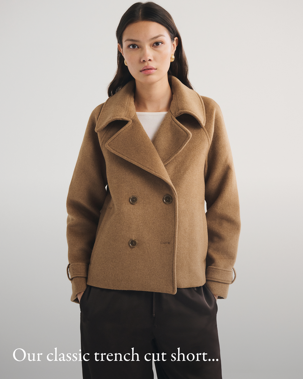 Our classic trench cut short...