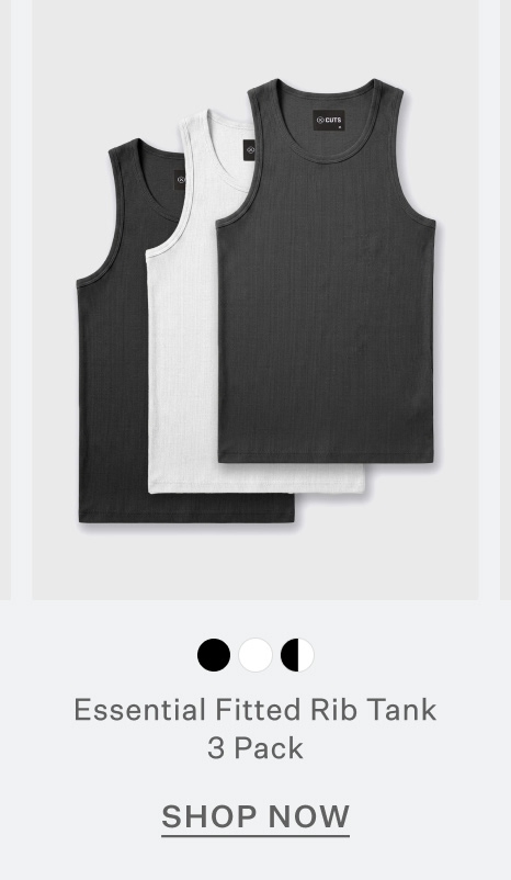 Essential Fitted Rib Tank 3 Pack