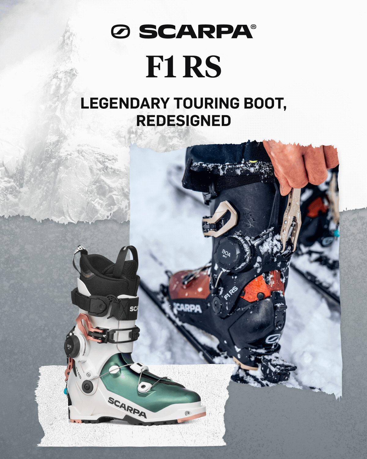 SCARPA F1 RS. Legendary touring boot, redesigned