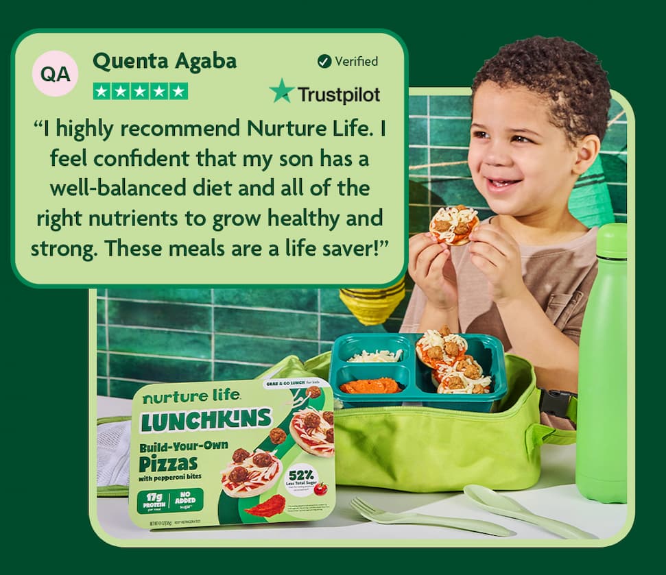 5-star TrustPilot review for Nurture Life Kids Meals