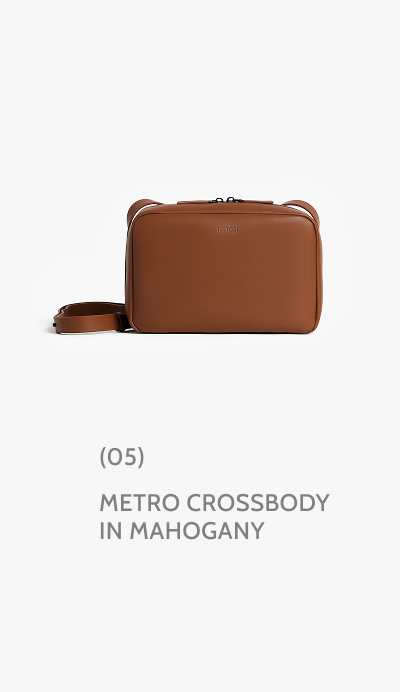 (05) Metro Crossbody in Mahogany.