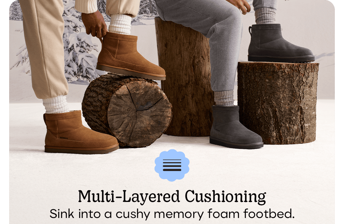 Multi-Layered Cushioning. Sink into a cushy memory foam footbed.