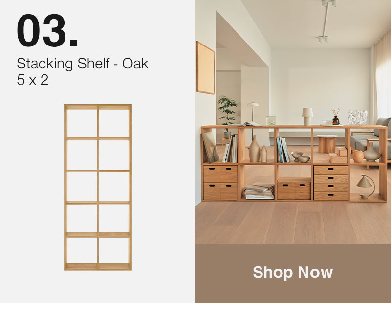 Shop Stacking Shelf - Oak - 5 x 2
