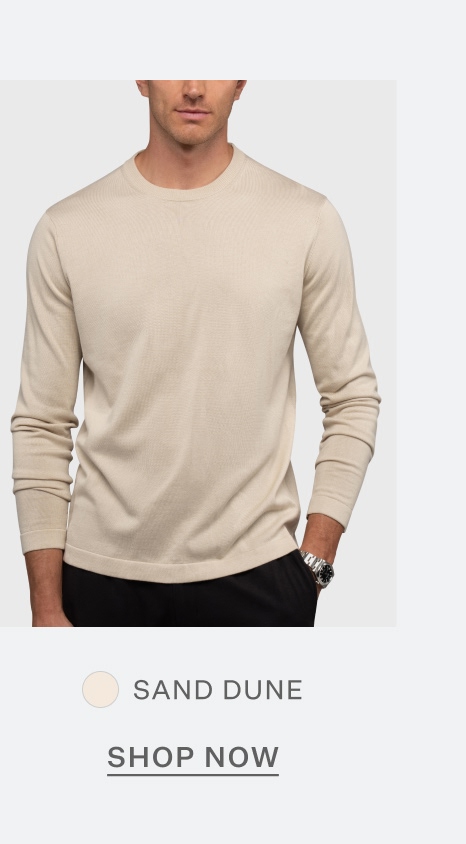 Riviera Luxe Knit Crewneck Long Sleeve Tee - Sand Dune