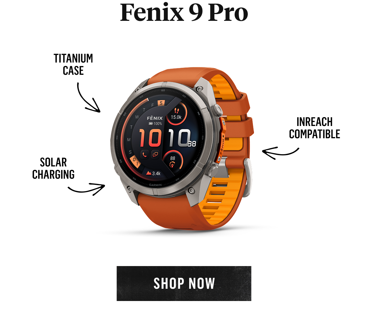 Garmin Fenix 9 Pro: titanium case, solar charging, inReach compatible. Shop Now!