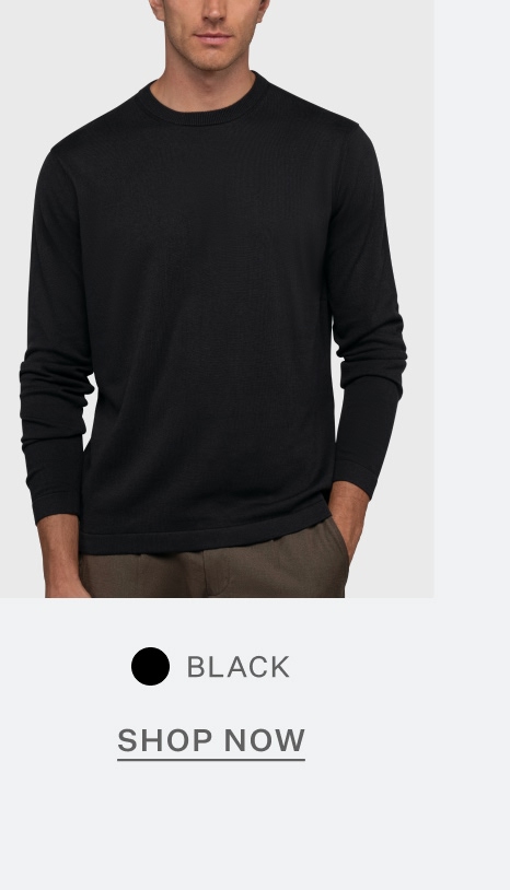 Riviera Luxe Knit Crewneck Long Sleeve Tee - Black