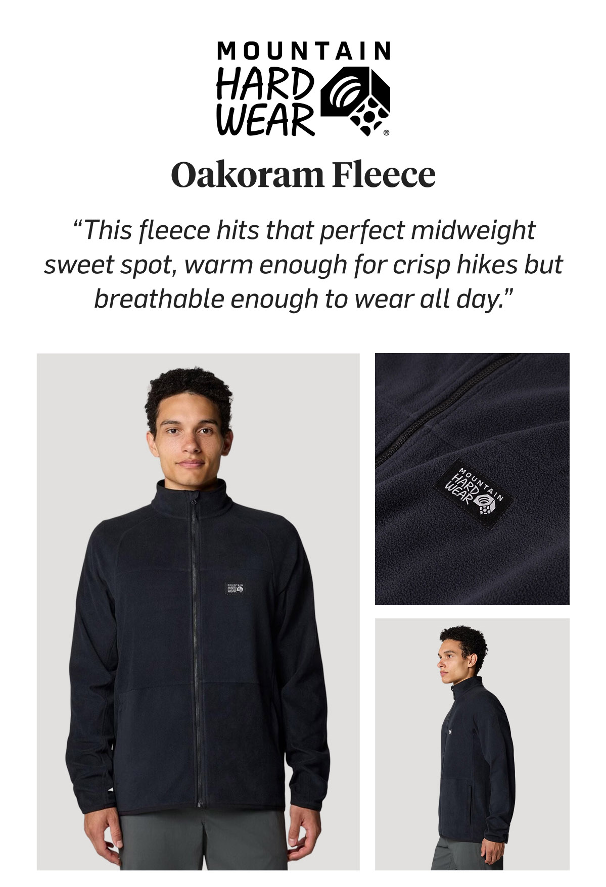 Mountain Hardwear Oakoram Fleece: the perfect midweight, warm for crisp hikes and breathable all day
