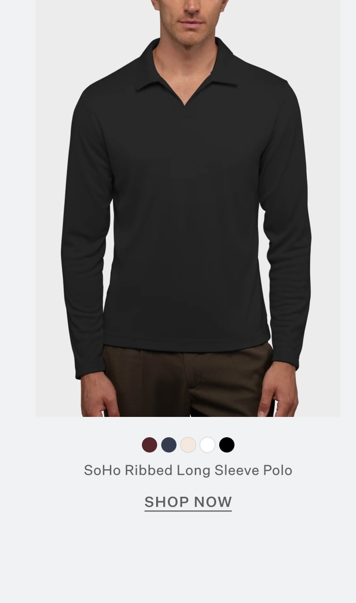 SoHo Ribbed Long Sleeve Polo
