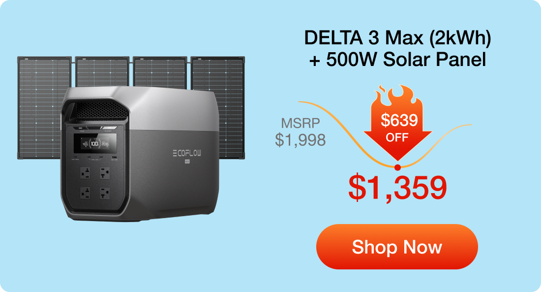 DELTA 3 Max (2kWh) + 500W Solar Panel