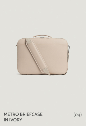 Metro Briefcase in Ivory. (04)