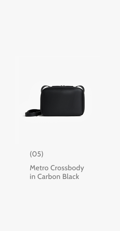(05) Metro Crossbody in Carbon Black.