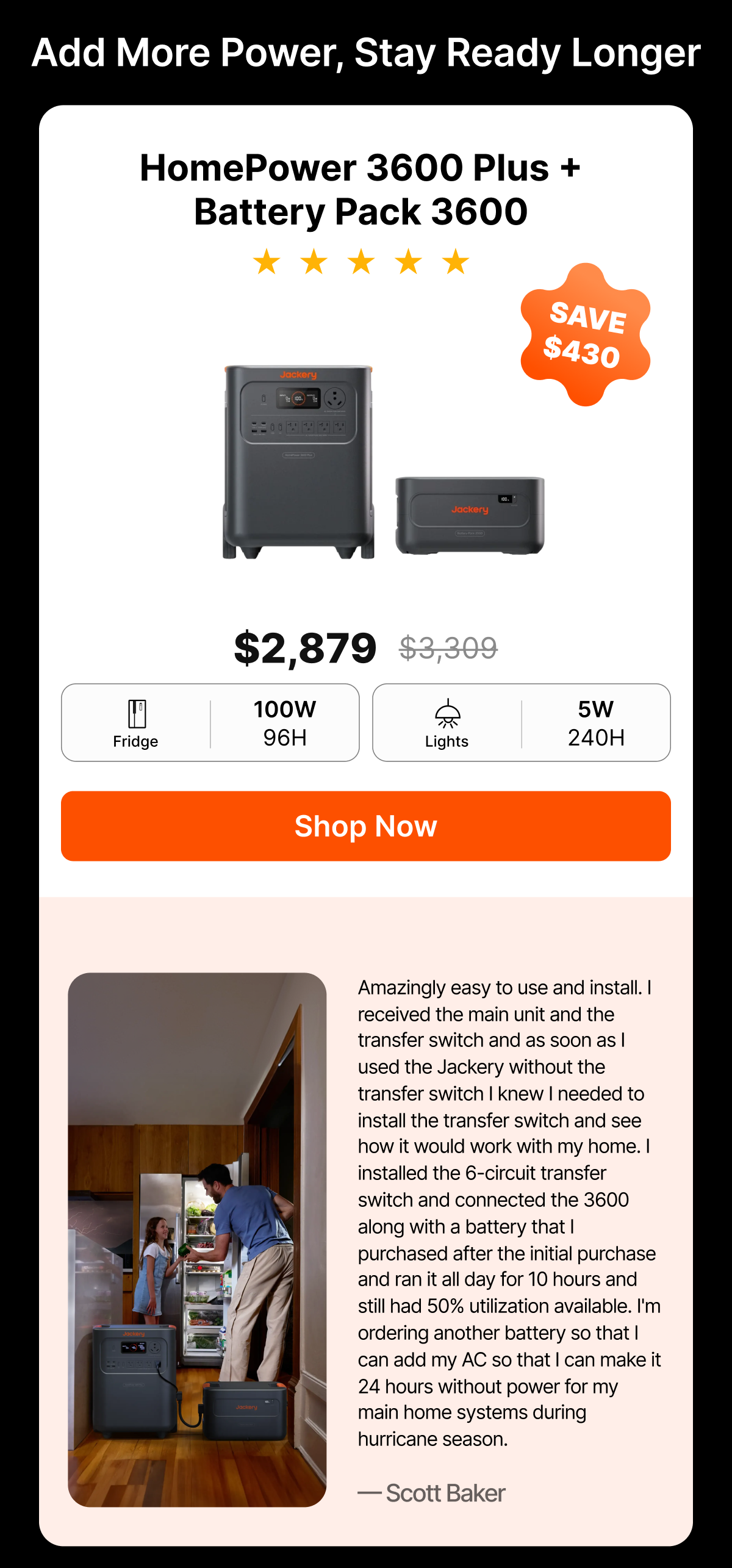 HomePower 3600 Plus +Battery Pack 3600