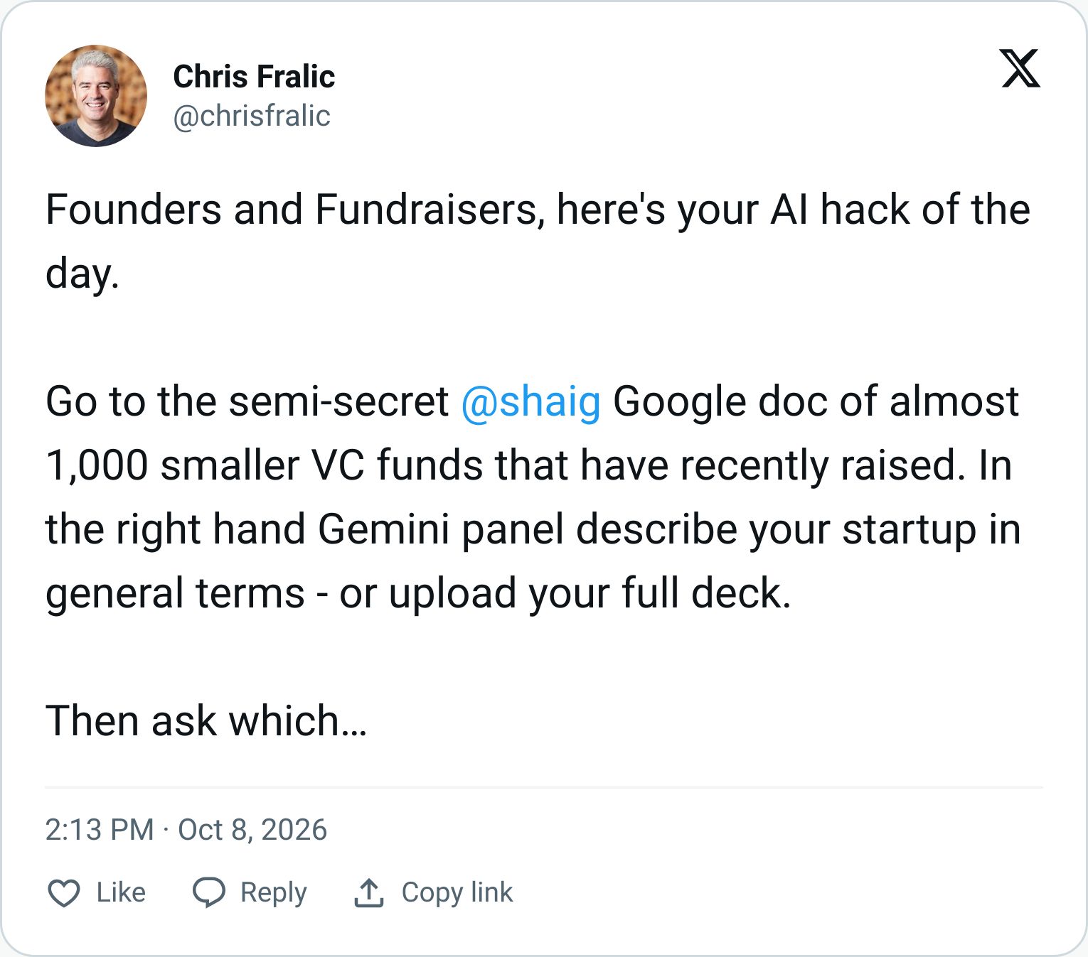 Tweet screenshot