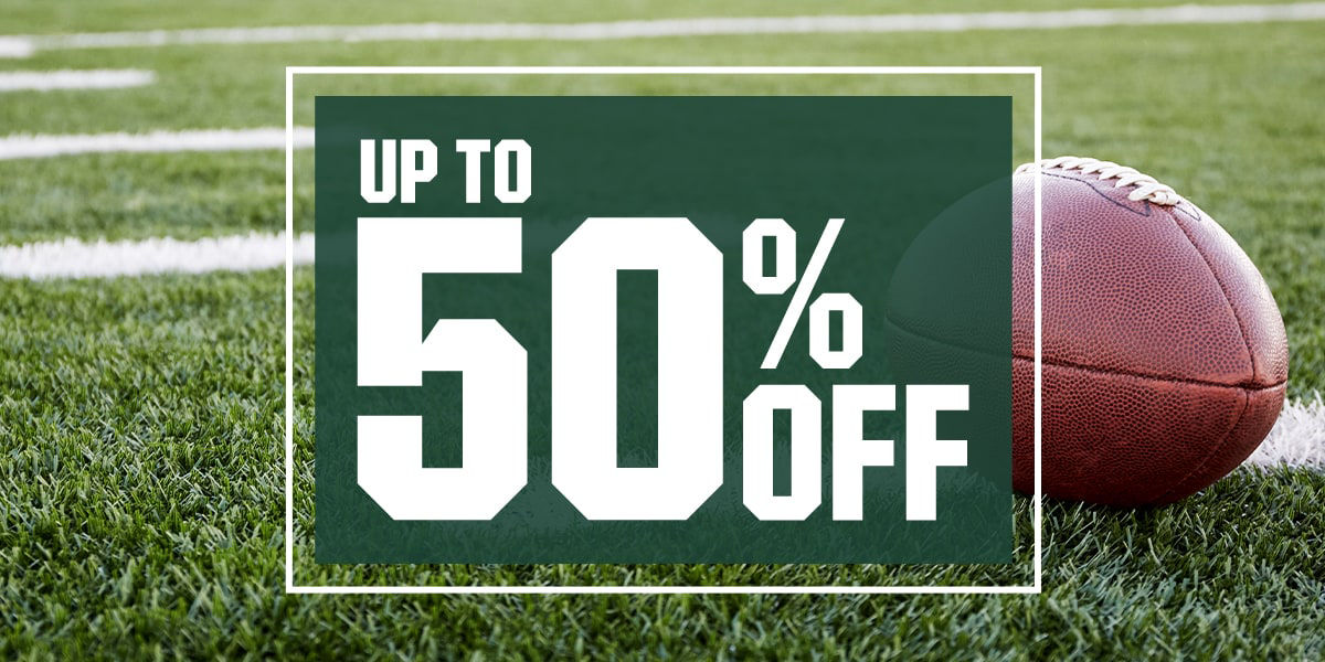 Up to 50% off.