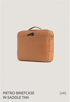 Metro Briefcase in Saddle Tan. (06)