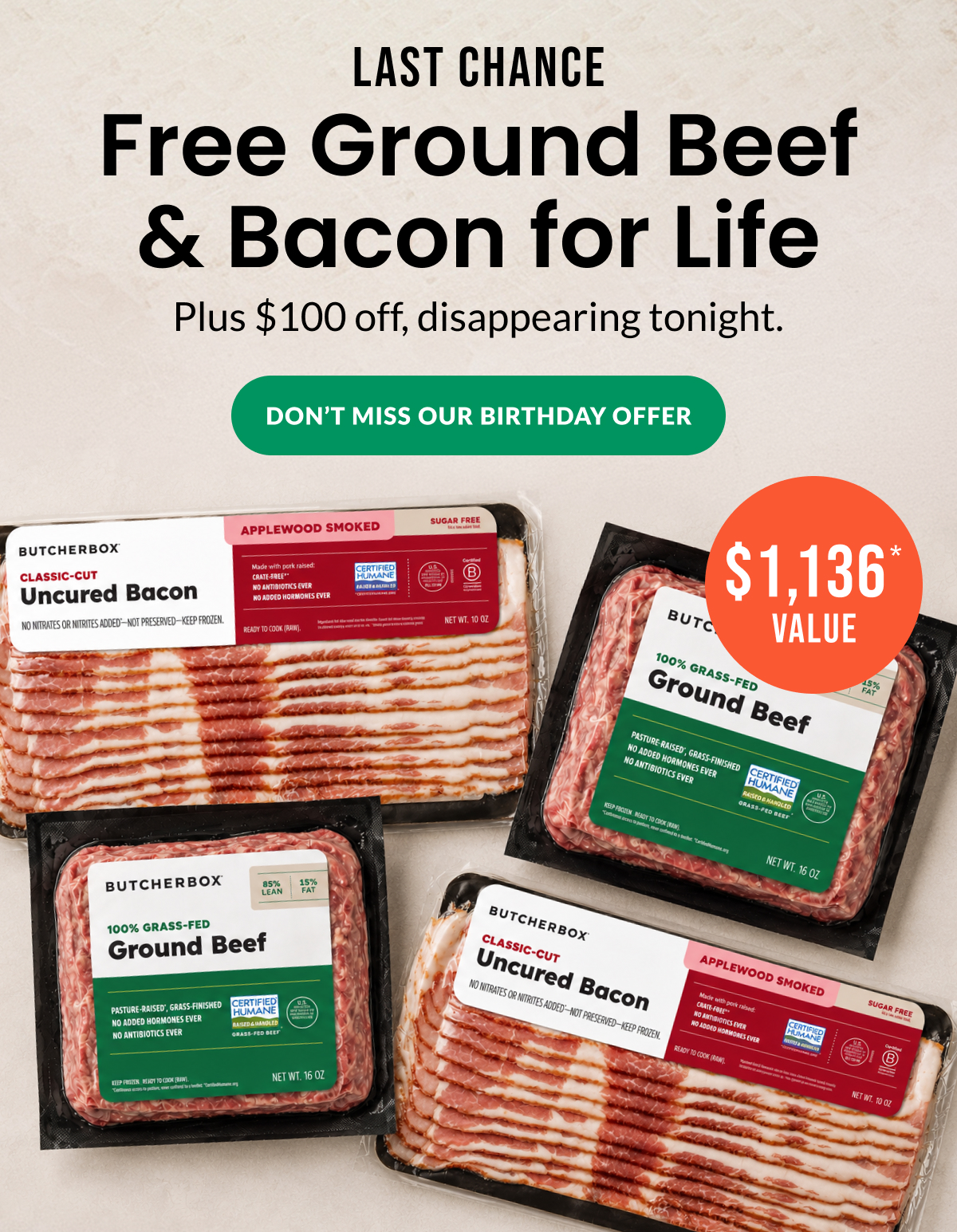 LAST CHANCE | Free GB & Bacon For Life | DON'T MISS IT