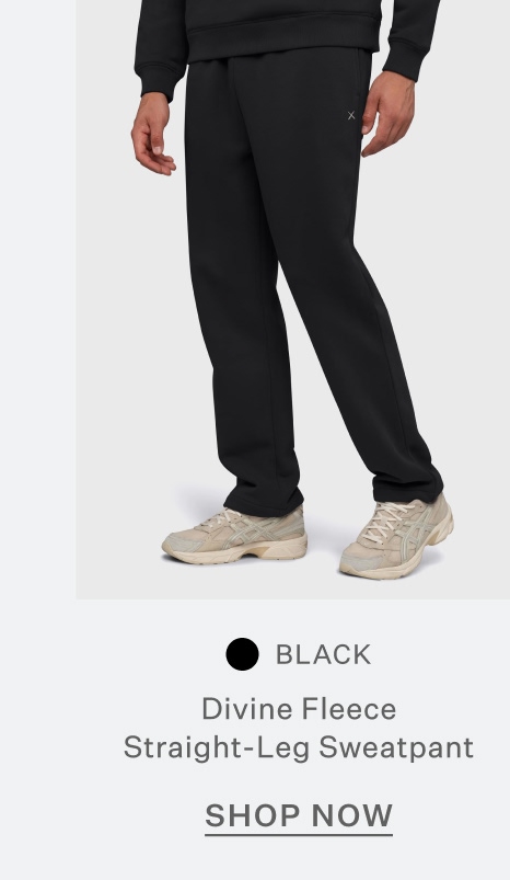 Divine Fleece Straight-Leg Sweatpant - Black