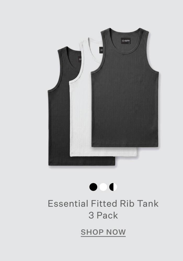 Essential Fitted Rib Tank 3 Pack
