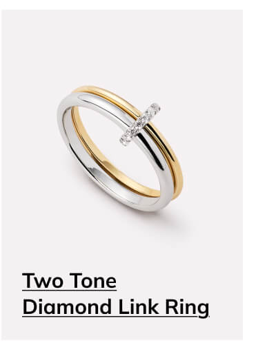 Two Tone Diamond Link Ring