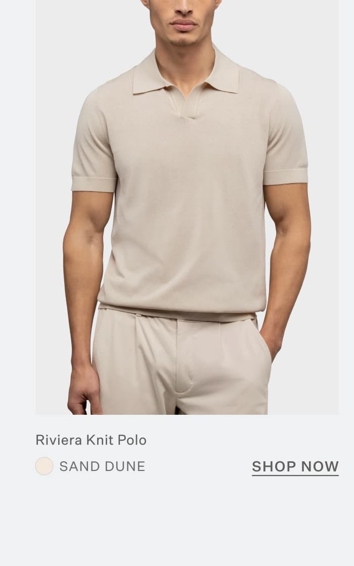 Riviera Knit Polo - Sand Dune