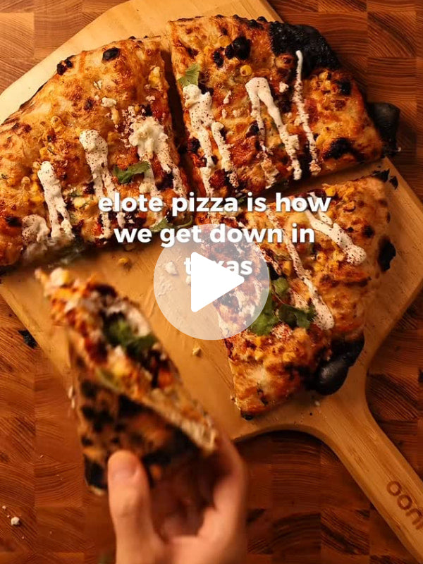 Still from Tim Laielli&rsquo;s elote pizza cook with Ooni Volt 2