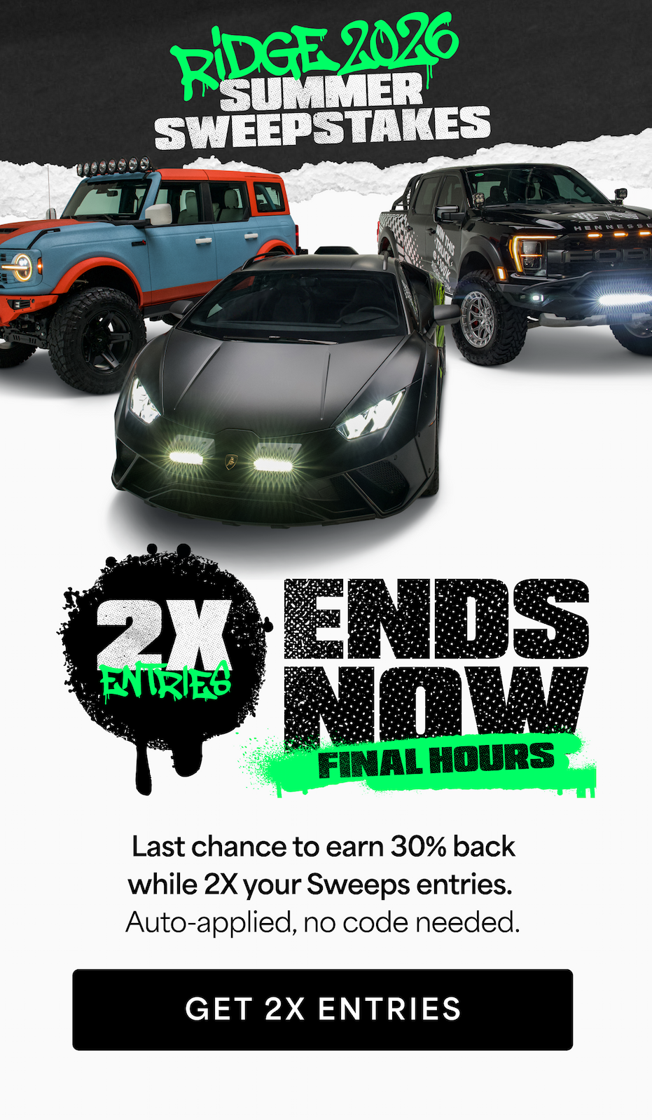2x Entries Ends Now