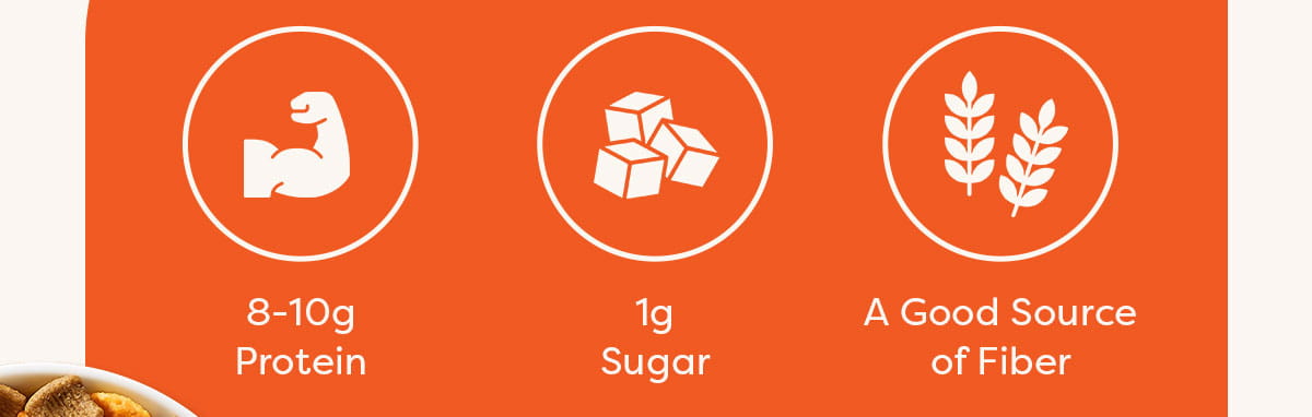 8-10g Protein | 1g Sugar | A Good Source of Fiber