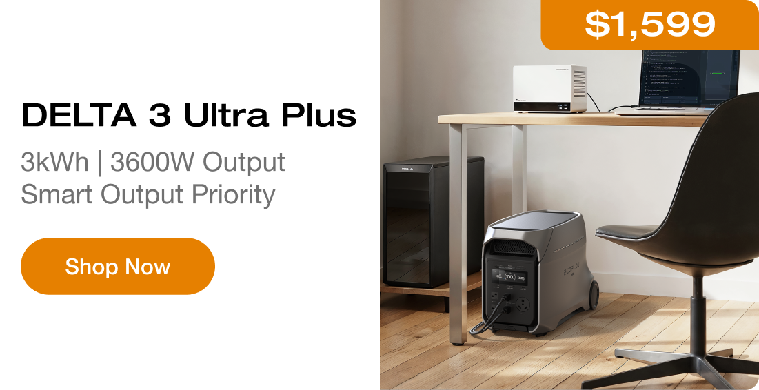 DELTA 3 Ultra Plus 3kWh | 3600W Output Smart Output Priority [Shop Now]