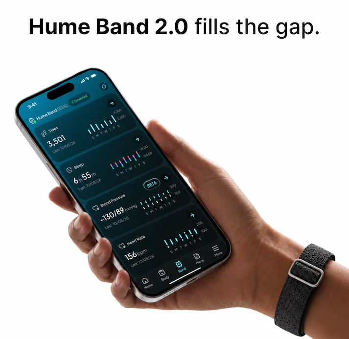 Hume Band 2.0 fills the gap between check-ups, keeping your blood pressure, heart rate, sleep and steps together in one place.
