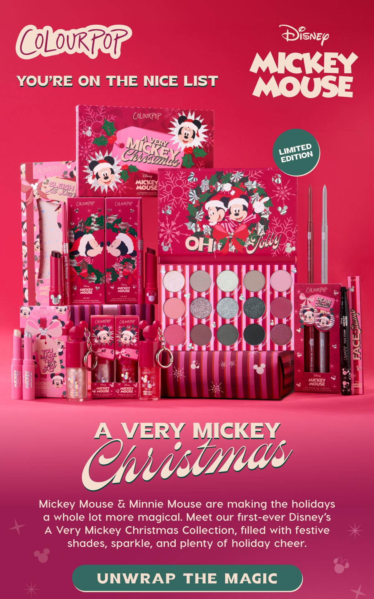 ColourPop | A Very Merry Mickey Christmas Collection. Shop Now