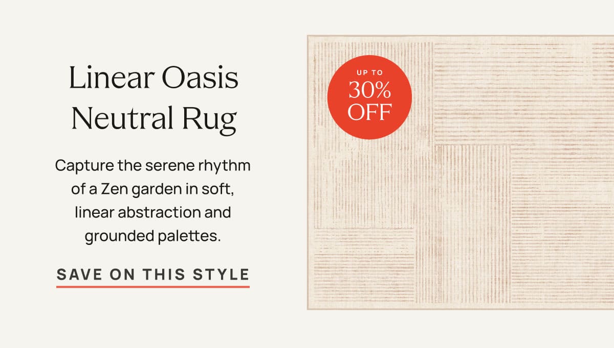 Linear Oasis Neutral Rug  | Save On This Style 
