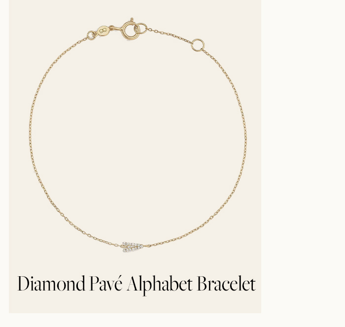 Diamond Pave Alphabet Bracelet