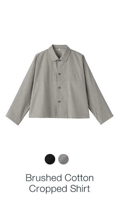 Brushed Cotton Cropped Shirt