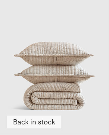 Organic Cotton Channel Stitch Coverlet Set