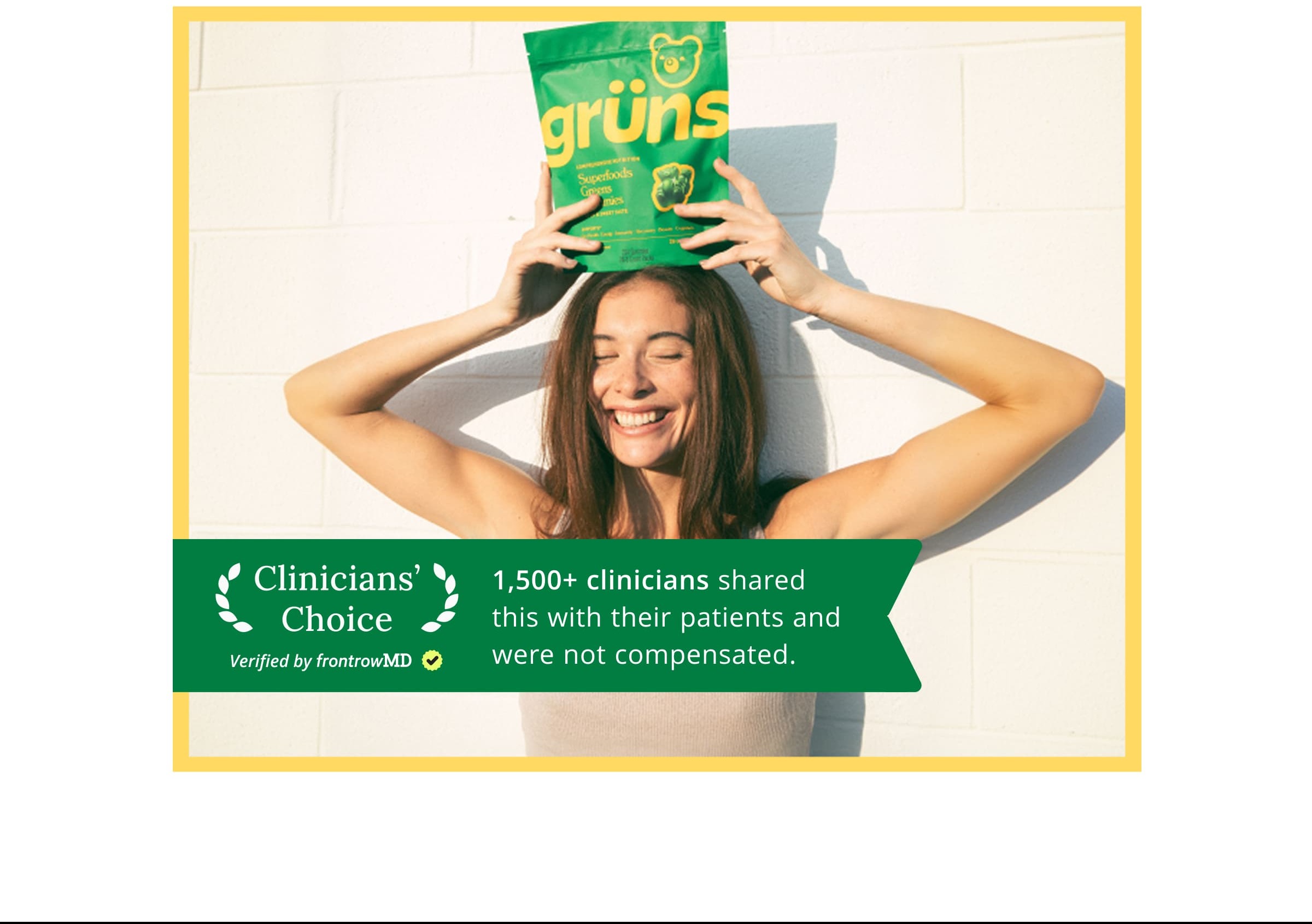 Button: Save Up to 52% Off. Clinicians Choice', Verified by FrontrowMD. 1,500+ Clinicians Shared This With Their Patients and Were Not Compensated. Good Gut Feelings: Fiber-Rich - Keeps Things Smooth and Movin&rsquo;. if You Know What We Mean. Prebiotics - Loved by Your Good Gut Bacteria. Pectin - Also Loved by Your Good Gut Bacteria.