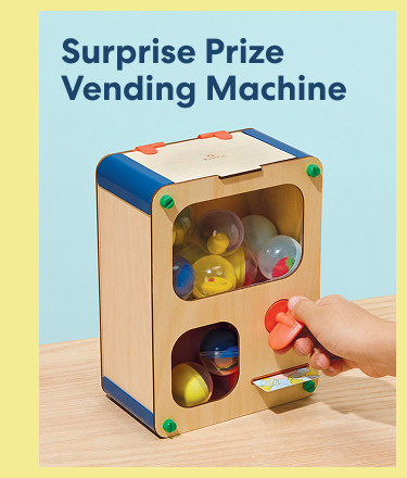 Surprise Prize Vending Machine. Build a vending machine, load it up, insert the card, and turn the handle to grab your prize!