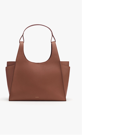 Double Loop Satchel Dark Chestnut