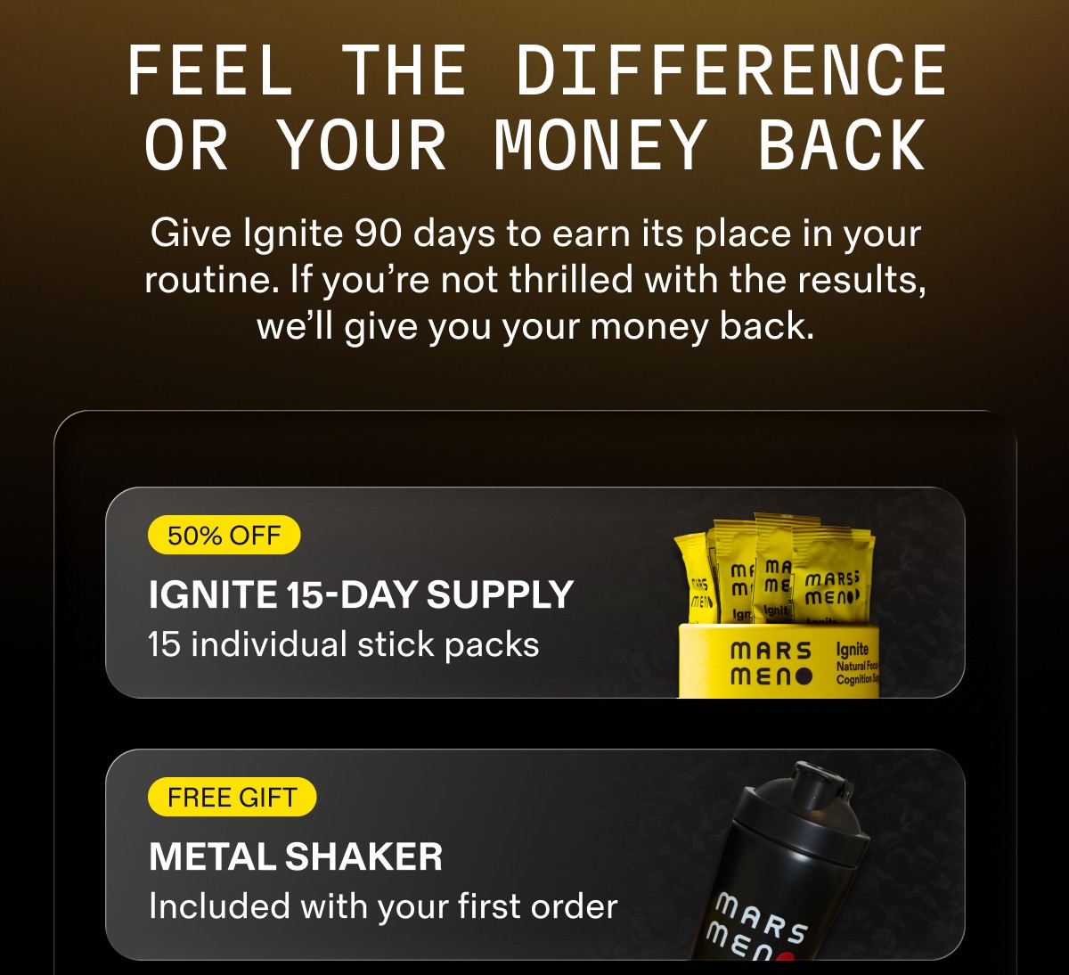 Feel The Difference Or Your money back