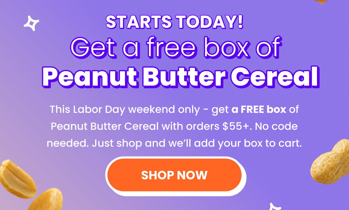 Free box of Peanut Butter Cereal