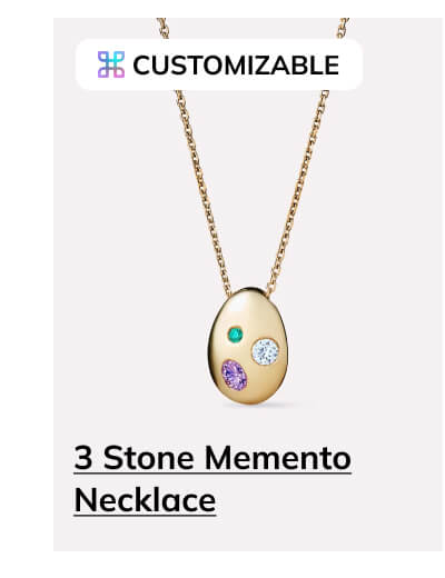 3 Stone Memento Necklace