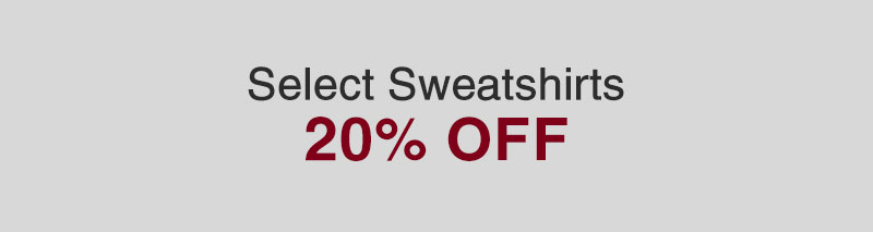 Shop Select Sweatshirts 20% Off