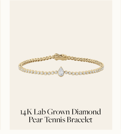 14K Lab Grown Diamond Pear Tennis Bracelet