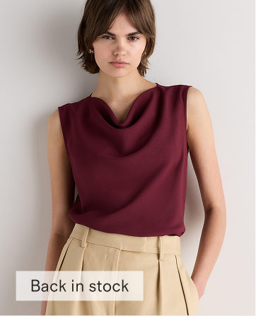 Draped Matte Cowl Neck Tank