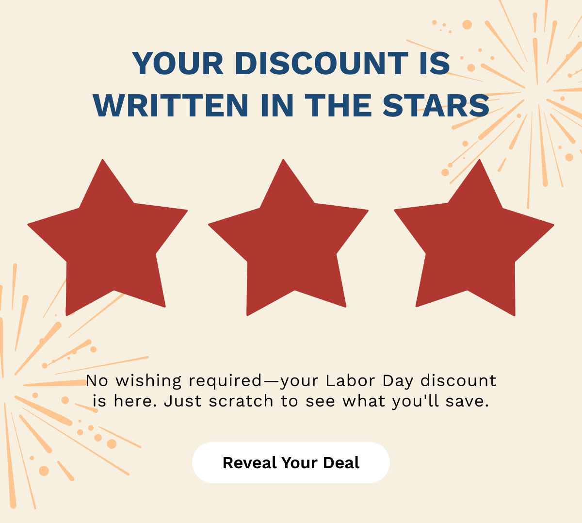 Your Discount Is Written In The Stars | Reveal Your Deal