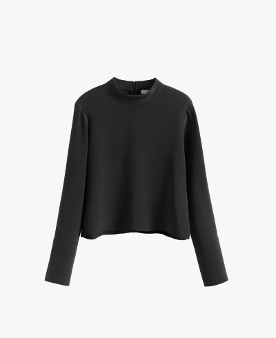 Silk Mock Neck Top