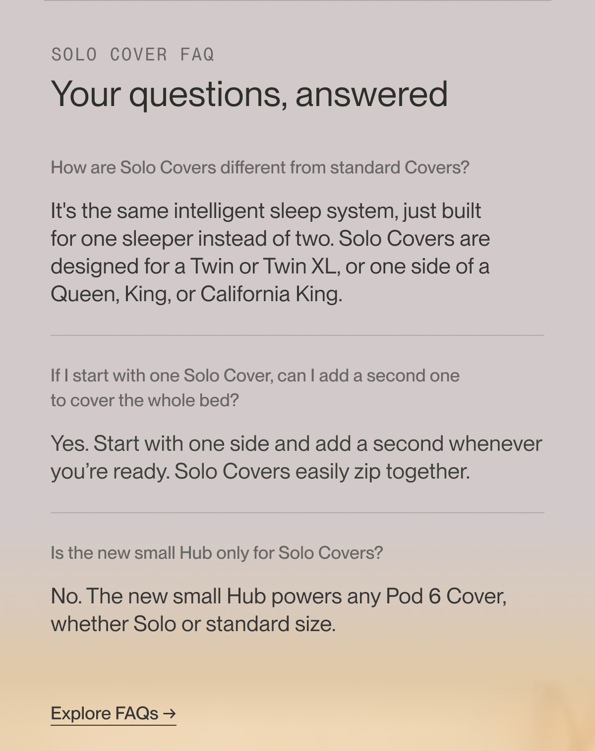 solo cover FAQ | Your questions, answered