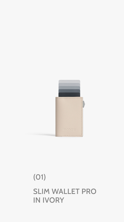 (01) Slim Wallet Pro in Ivory.