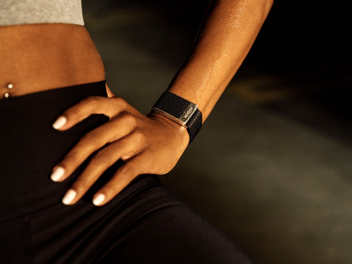 Image of Whoop 4.0 fitness tracker on a person's wrist