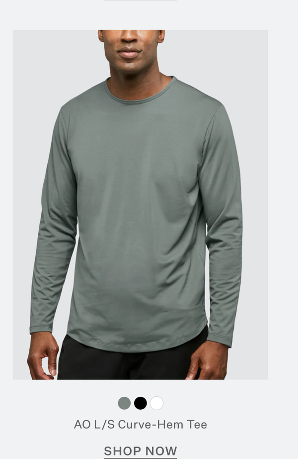 AO L/S Curve-Hem Tee | Sage | Shop Now