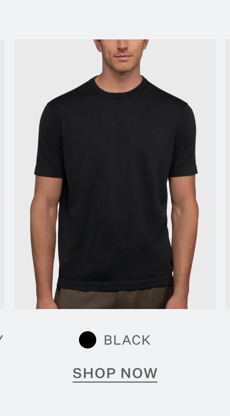 Riviera Luxe Knit Crewneck Tee - Black